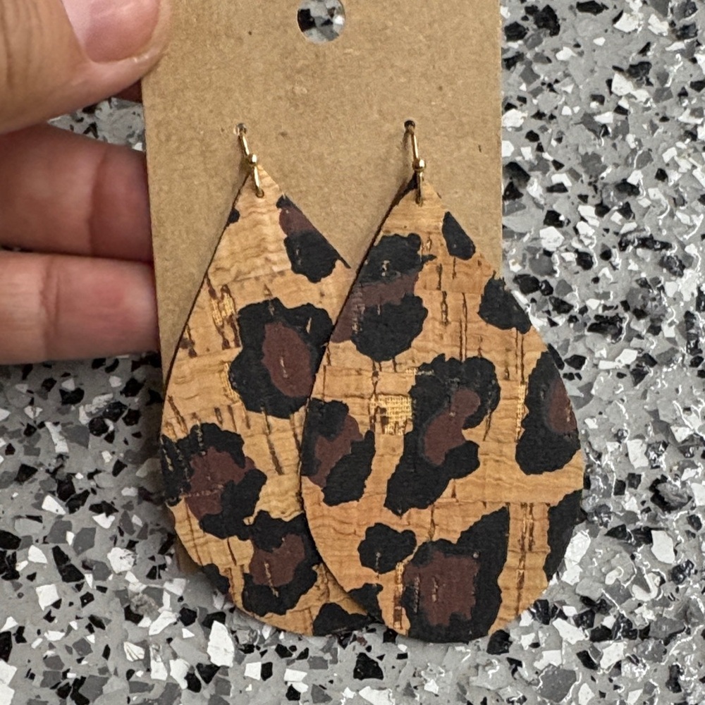 Leopard Print Teardrop Earrings